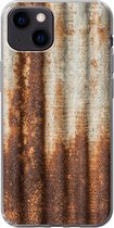 Coque iPhone 13 mini - Rouille - Tôle ondulée - Fer - Coque de téléphone en Siliconen
