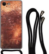 Telefoonkoord - Telefoonketting - Hoesje met koord Geschikt voor iPhone SE 2020 - Staal - Metaal - Roest print - Siliconen - Crossbody - Telefoonhoesje met koord