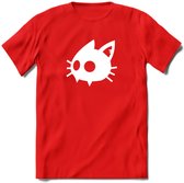 Cat Head - Katten T-Shirt Kleding Cadeau | Dames - Heren - Unisex | Kat / Dieren shirt | Grappig Verjaardag kado | Tshirt Met Print | - Rood - S