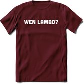 When Lambo - Crypto T-Shirt Kleding Cadeau | Dames / Heren / Unisex | Bitcoin / Ethereum shirt | Grappig Verjaardag kado | BTC Tshirt Met Print | - Burgundy - XXL