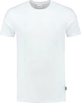 Purewhite -  Heren Slim Fit   T-shirt  - Wit - Maat XXL