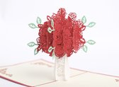 3D Pop Valentijnskaart - Rode Roos - I Love you!