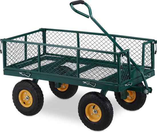 Groene bolderkar met luchtbanden HIER kopen Groene bolderkar met luchtbanden HIER kopen