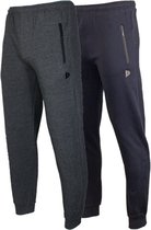 2- Pack Donnay Joggingbroek met elastiek - Sportbroek - Heren - Maat XL - Charcoal/Navy