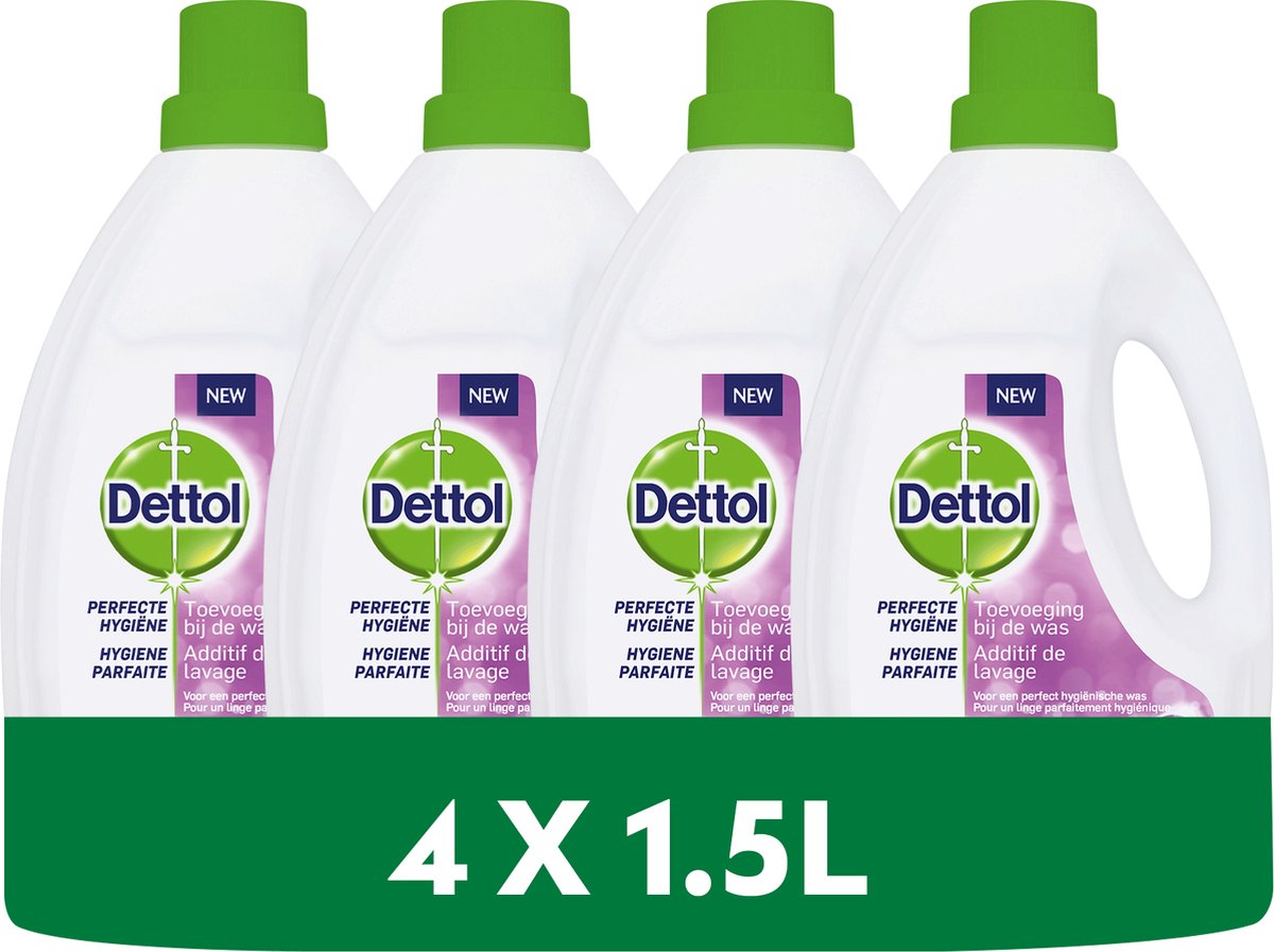 Dettol Perfecte Hygiëne - Wasmiddel Toevoeging - Lavendel - 4 x 1,5 Liter |  bol.com