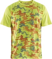 Blaklader T-shirt functioneel camo 3425-1011 - High Vis Geel/Grijs - XXXL