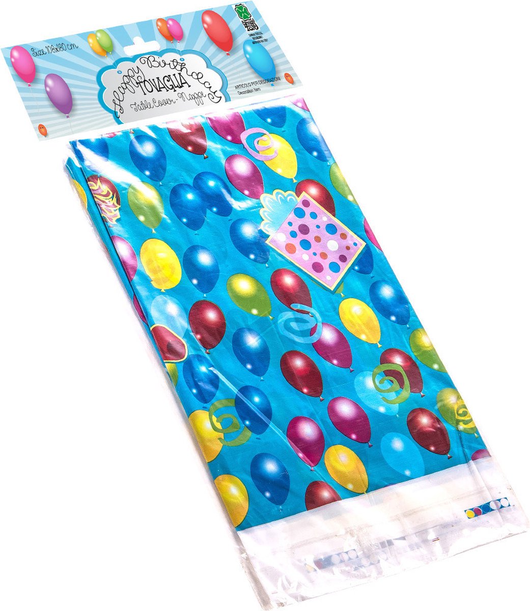 Carnival Toys Tafelkleed Happy Birthday 180 X 108 Cm Blauw