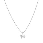 Michelle ketting vlinder - zilver - halsketting - stainless steel - rvs