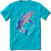Dieren T-Shirt | Walvis shirt Heren / Dames | Wildlife whale cadeau - Blauw - XL