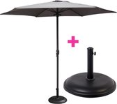 Parasol Ø 300CM + Parasolvoet 25KG Rond Beton - Actievlag.nl