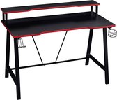furnibella - Speeltafel met plank van MDF, zwart-rood TS124sz