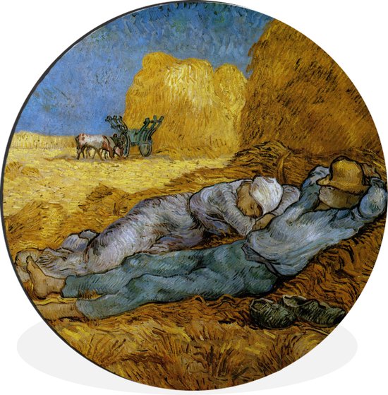 WallCircle - Cercle mural - Cercle mural - La Siesta - Peinture de Vincent van Gogh - Aluminium - Dibond - 140x140 cm - Intérieur et Extérieur