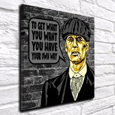 Pop Art Tommy Shelby Peaky Blinders Canvas - 100 x 100 cm - Canvasprint - Op dennenhouten kader - Geprint Schilderij - Popart Wanddecoratie