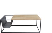 Dana: Salontafel - koffietafel - bijzettafel – lage tafel – woonkamer tafel rechthoek met zwart stalen frame en massief eiken blad (rustiek). lxbxh: 110x60x40cm. Hoogwaardige kwali