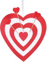 Valentine - Coeur en mousse "Cible de fléchettes" avec flèches en forme de coeur