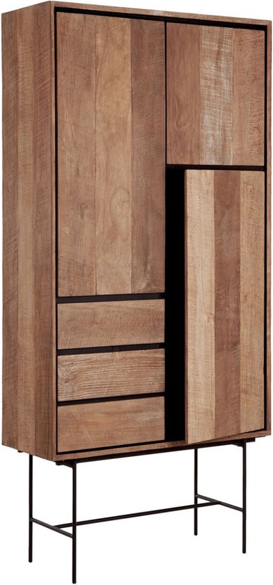 24Designs Meuble Metropole Haut - L100 X P40 X H210 Cm - Teck