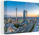 Tableau sur toile Vue aérienne de l'Alexanderplatz et de la Fernsehturm à Berlin. Allemagne - 80x60 cm - Décoration murale