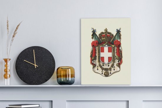 Impression sur toile Illustration avec l'emblème de l'Italie - 30x40 cm - Décoration murale