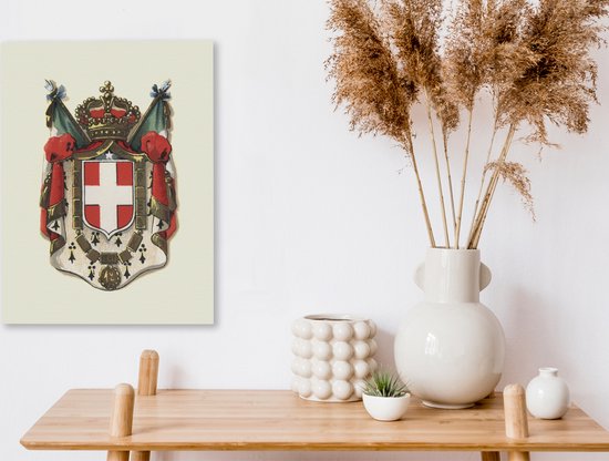 Impression sur toile Illustration avec l'emblème de l'Italie - 30x40 cm - Décoration murale