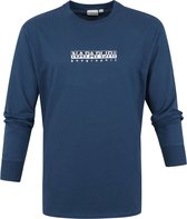 Napapijri - S-Box Longsleeve T-shirt Blauw - S - Comfort-fit