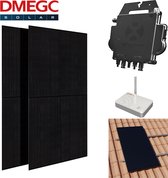 Pakket - 2 stuks DMEGC 370wp met APSystems DS3-L micro omvormer en monitoring per paneel - Schuin dak Portrait / ECU-B (tot 4 zonnepanelen - WiFi)