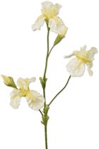 Viv! Home Luxuries Iris - zijden bloem - wit geel - 102cm - topkwaliteit