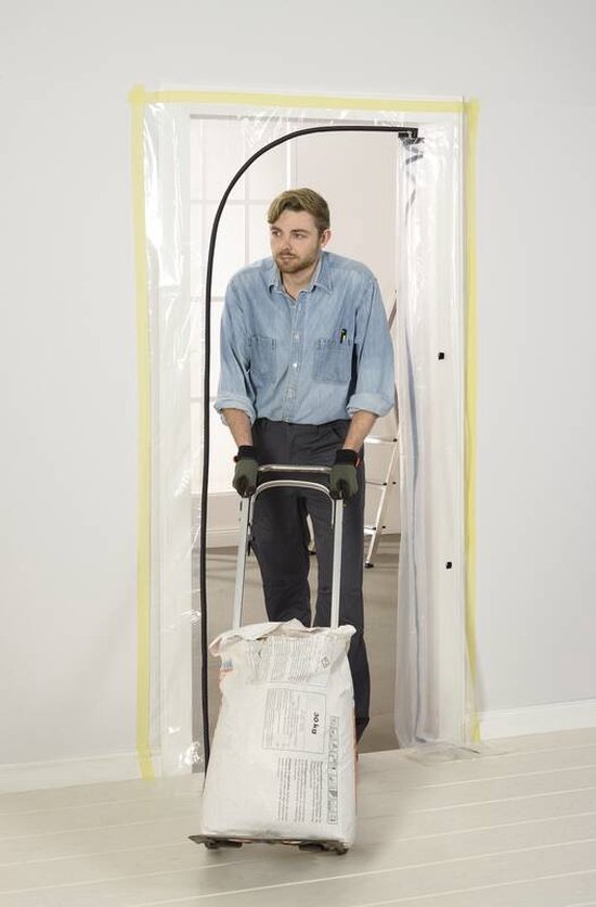 Porte Anti-Poussière Transparent Avec Fermeture Éclair En U - 220 X 120 Cm - Pour Rénovation, Peinture - Protection Temporaire