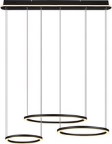 LED Hanglamp - Iona Mirosa - 56W - Aanpasbare Kleur - Dimbaar - Rechthoek - Mat Zwart - Aluminium