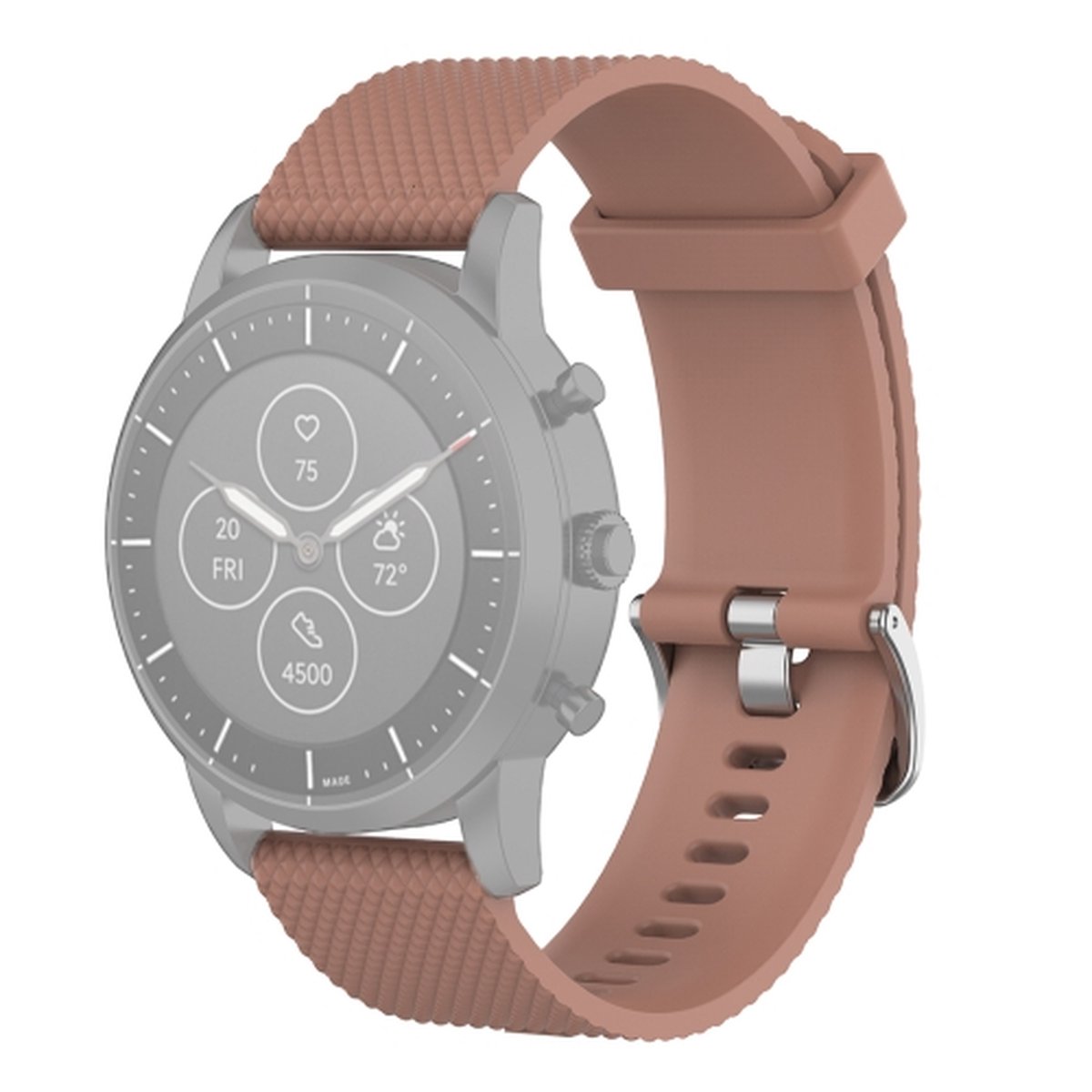 22 mm textuur siliconen polsband horlogeband voor Fossil Hybrid Smartwatch HR, mannelijke Gen 4 Explorist HR, mannelijke sport (bruin)