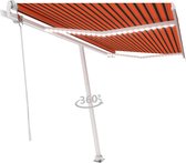 Decoways - Luifel automatisch met LED windsensor 450x300 cm oranje bruin