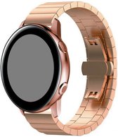 Stalen Smartwatch bandje - Geschikt voor  Garmin Vivoactive 4s metalen band - 40mm - rosé goud - Strap-it Horlogeband / Polsband / Armband