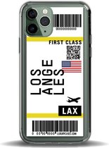 iPhone 11 case vliegticket Los Angeles - Transparant - hoesje - iPhone 11