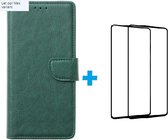 LuxeBass iPhone 12 Pro Max case book case + 2x Glas Screen Protector green - bookcase - book cover - book case - book cover