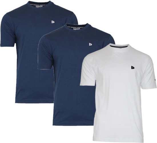 3-Pack Donnay T-Shirt (599008) - Sportshirt - Heren - Navy/White/Navy - maat 3XL