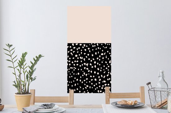 Stickers Stickers muraux - Pois - Beige - Zwart - 40x80 cm - Feuille adhésive