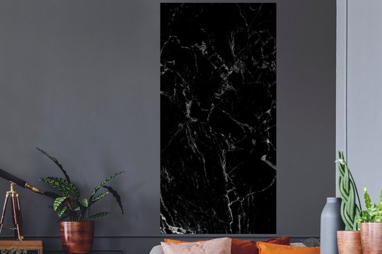 Stickers Stickers muraux - Marbre - Zwart - Natuursteen - 80x160 cm - Feuille adhésive