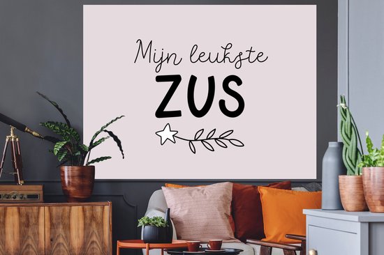 Stickers muraux - Film autocollant - Citations - Soeur - Ma plus belle soeur - Dictons - 160x120 cm - Film adhésif - Stickers muraux Chambre d'enfant - Papier peint autocollant XXL