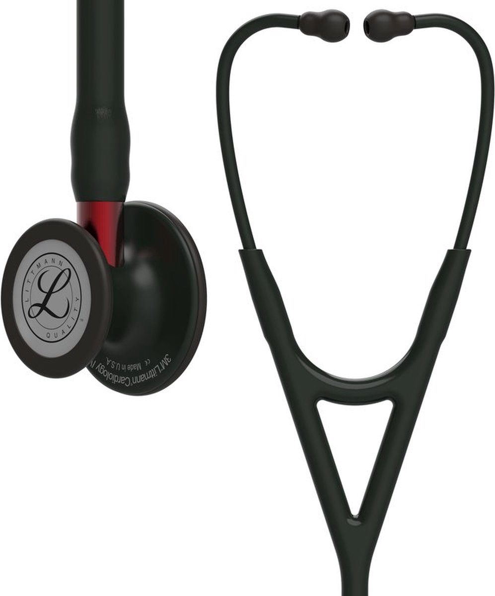 Littmann Cardiology IV Stethoscoop, borststuk met zwarte afwerking, zwarte slang, steel en headset, 6200