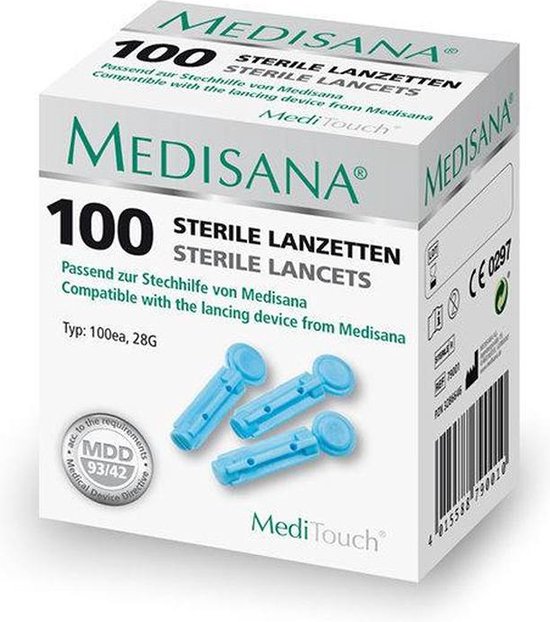 5. Medisana Lancetten MediTouch en GlucoDock blauw