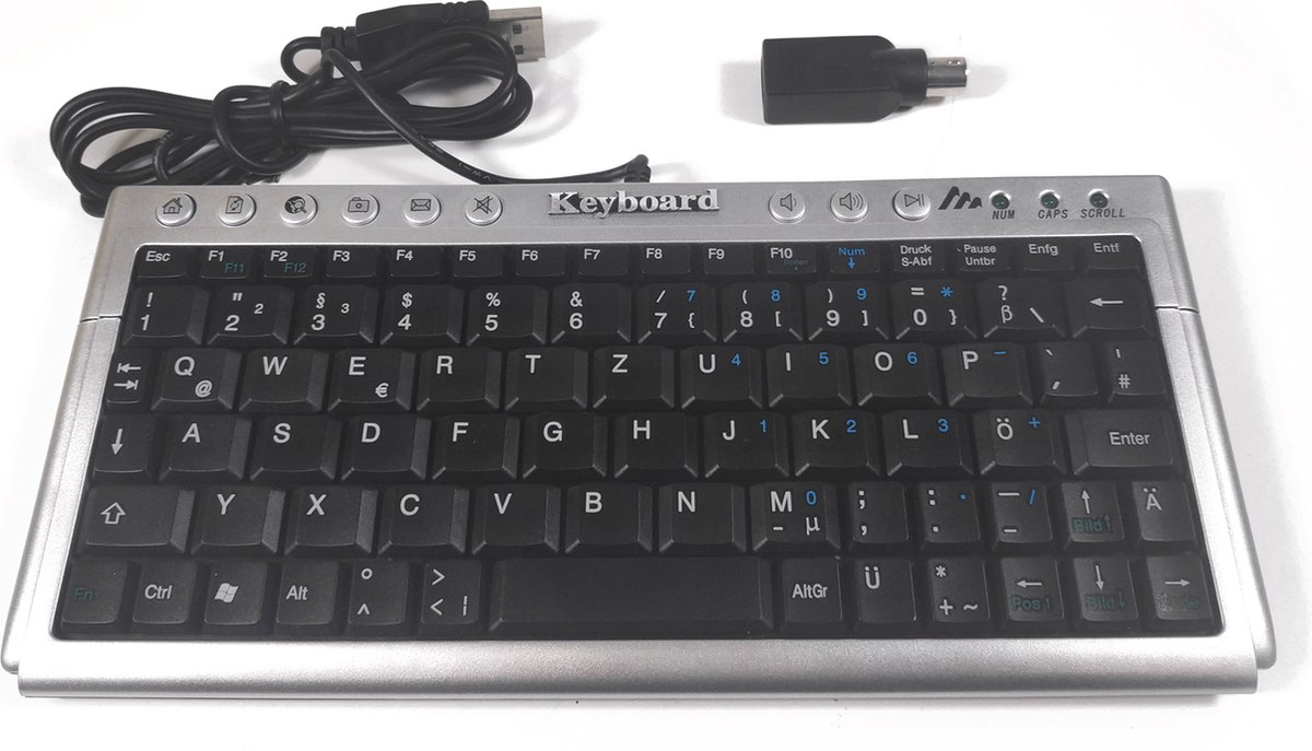 TKB1011 -Ultra Mini Toetsenbord - USB/PS2 - (Duits - QWERTZ)