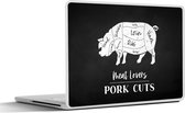 Autocollant pour ordinateur portable - 12,3 pouces - Cuisine - Cochon - Boucher