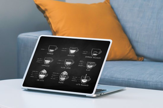 Autocollant pour ordinateur portable - 12,3 pouces - Cuisine - Café - Boisson