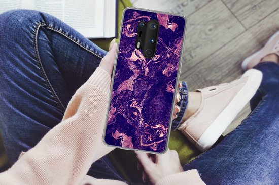OnePlus 8 Pro - Marbre - Natuursteen - Minéraux - Coque de téléphone en Siliconen - Cadeaux de chaussures - Petits cadeaux - Sinterklaas pour les grands enfants