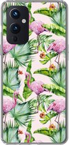Geschikt voor OnePlus 9 hoesje - Flamingo - Planten - Patronen - Siliconen Telefoonhoesje