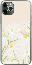 Geschikt voor iPhone 11 Pro Max hoesje - Bloem - Patroon - Geel - Siliconen Telefoonhoesje