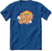 Born This Way | Pride T-Shirt | Grappig LHBTIQ+ / LGBTQ / Gay / Homo / Lesbi Cadeau Shirt | Dames - Heren - Unisex | Tshirt Kleding Kado | - Donker Blauw - XXL