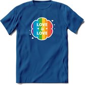 Love Is Love | Pride T-Shirt | Grappig LHBTIQ+ / LGBTQ / Gay / Homo / Lesbi Cadeau Shirt | Dames - Heren - Unisex | Tshirt Kleding Kado | - Donker Blauw - XL