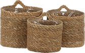 Mica Decorations Atlantic Hangende Bloempot - Set van 3 - H16 x Ø16 cm - Lichtbruin