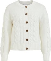 Vila Vest Vianna L/s Cable Knit Cardigan 14070549 White Alyssum Dames Maat - M