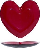 Rood hartvormig bord/schaal 36 cm - Valentijnsdag servies - Kunststof servies - Koken en tafelen